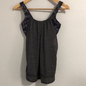Lululemon Tank Top, Size 6, Colour Grey with Splash pattern.